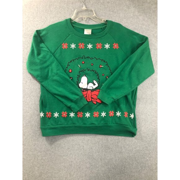 Christmas Sweatshirt Light Up Snoopy Size XL Battery Holiday Theme Ugly Party - Picture 1 of 8